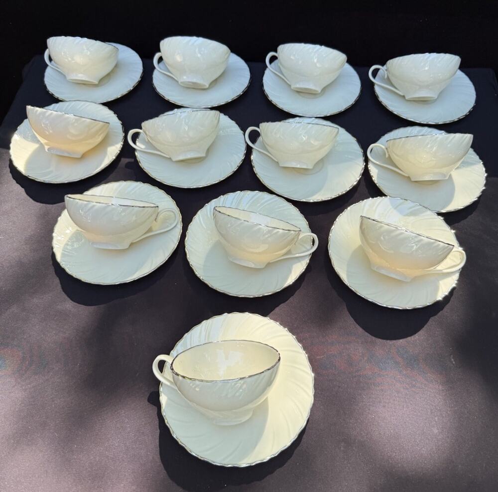 12 Sets Lenox China Weatherly Tea Cups & Saucers All EUC!